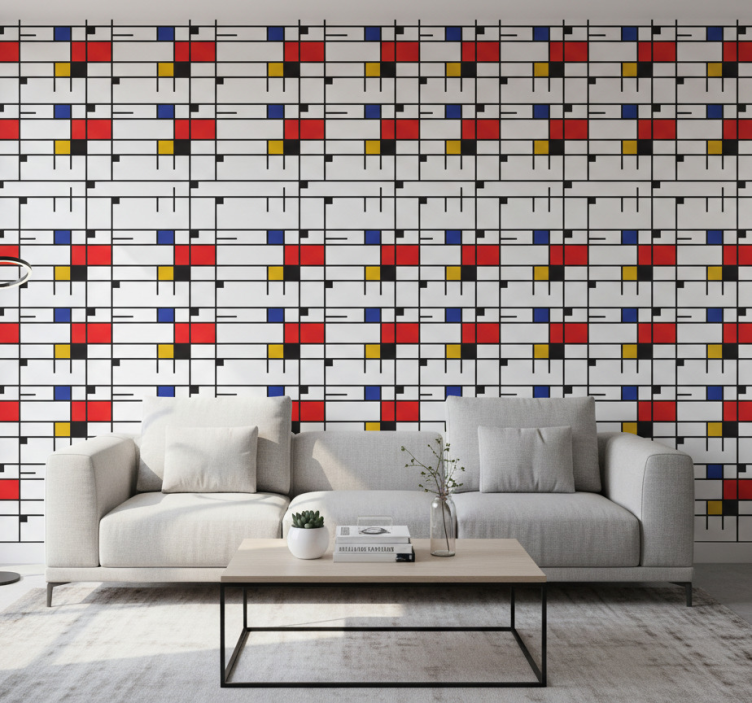 Papier peint moderne art géométrique mondrian - TenStickers