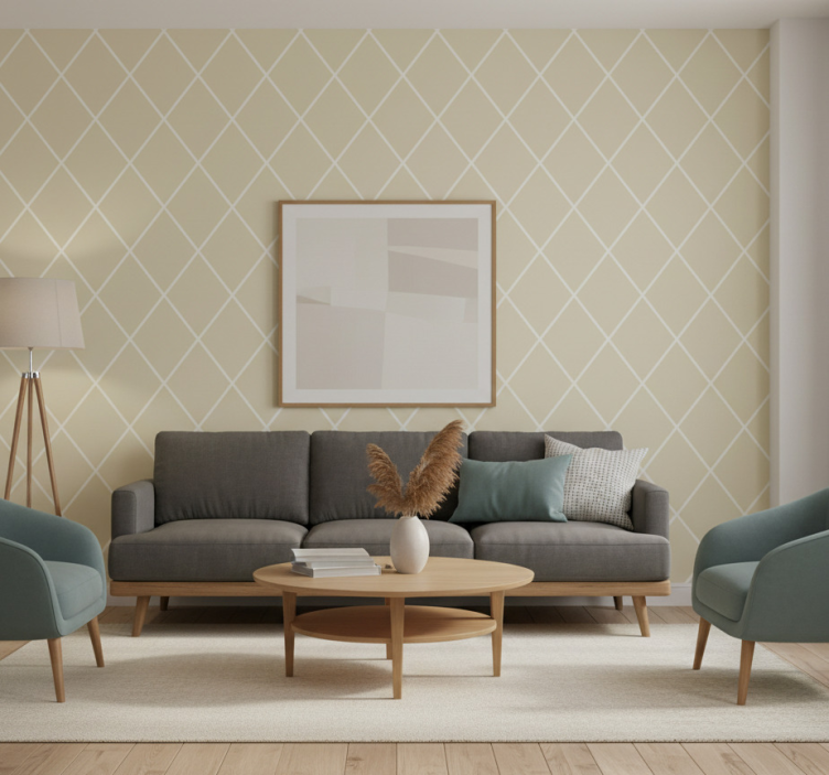 Papier peint moderne Élégance à motif diamant - TenStickers