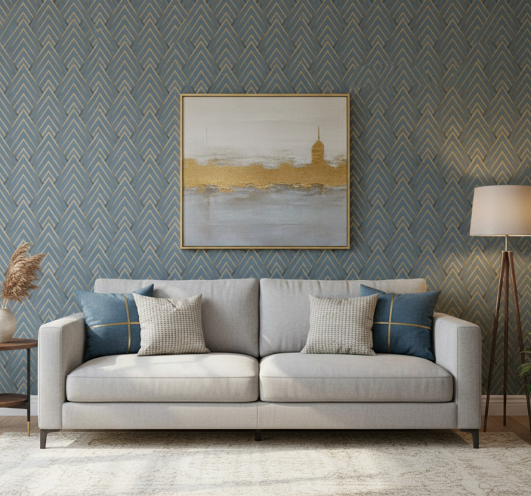 Papier peint moderne motif géométrique élégant - TenStickers