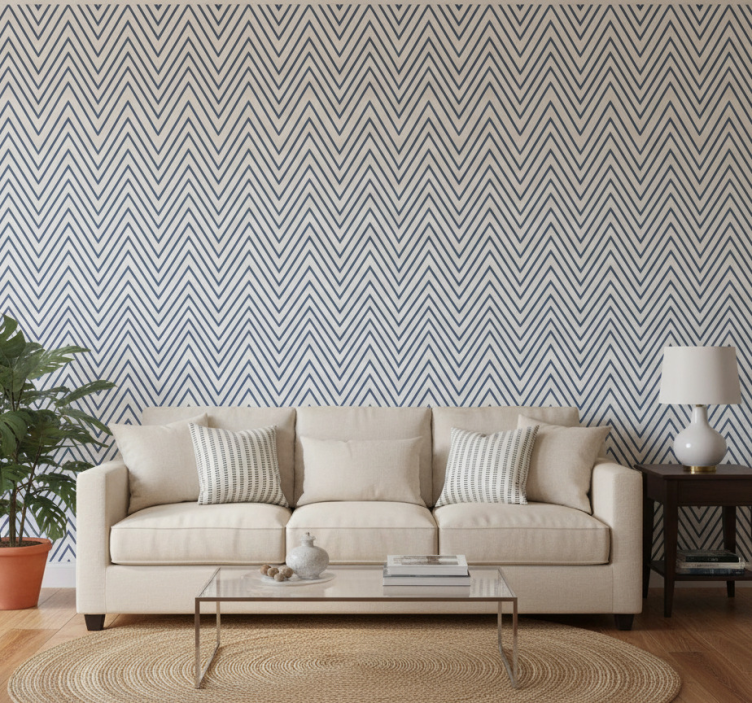 Papier peint moderne motif lignes style hampton - TenStickers