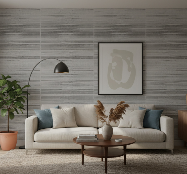 Papier peint moderne rayé gris - TenStickers