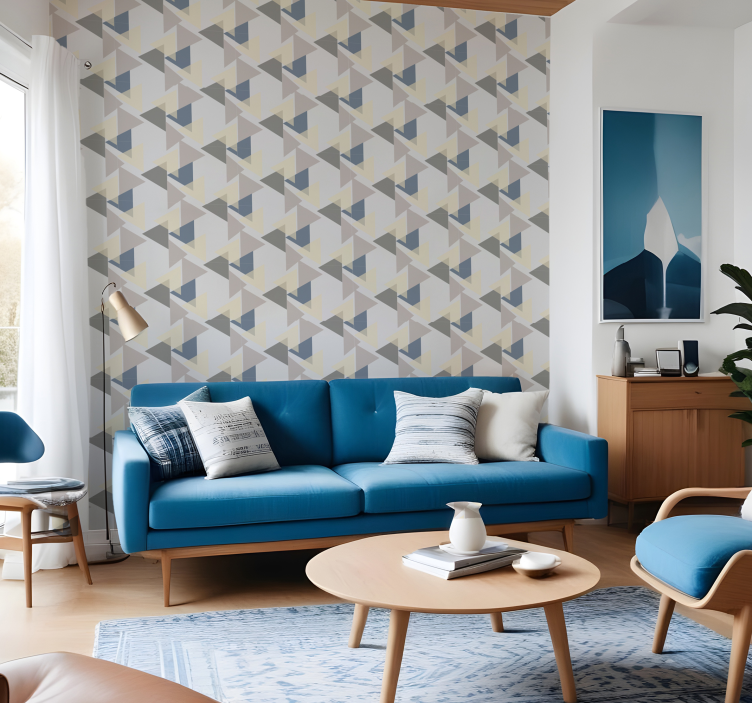 Papier peint moderne avec triangles géométriques - TenStickers