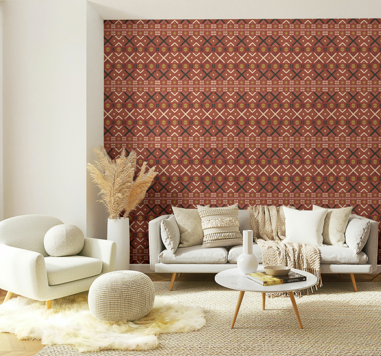 Papier peint motif aztèque - TenStickers