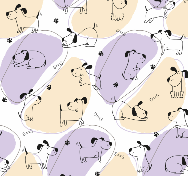 Papier peint chiens motif - TenStickers