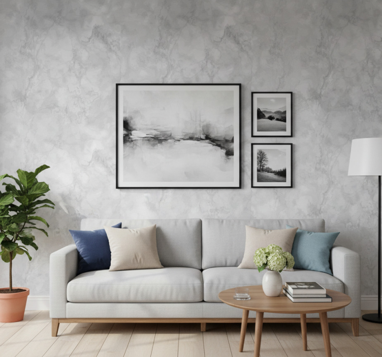 Papier peint imitation pierres effet gris - TenStickers