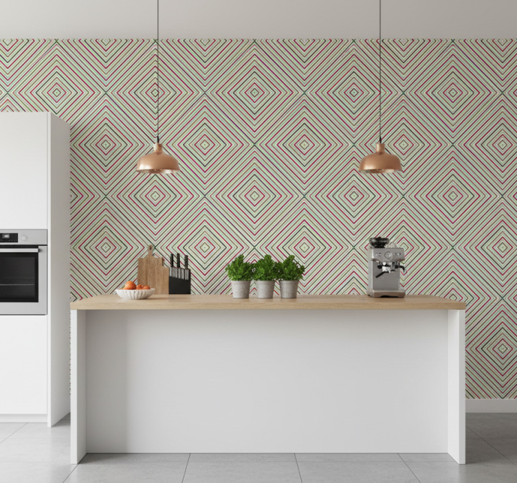 Papier peint motif formes géométriques stylisées - TenStickers