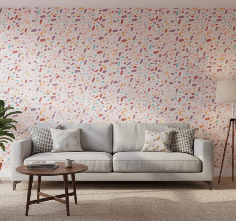 Papier peint marbre table pierres colorées - TenStickers