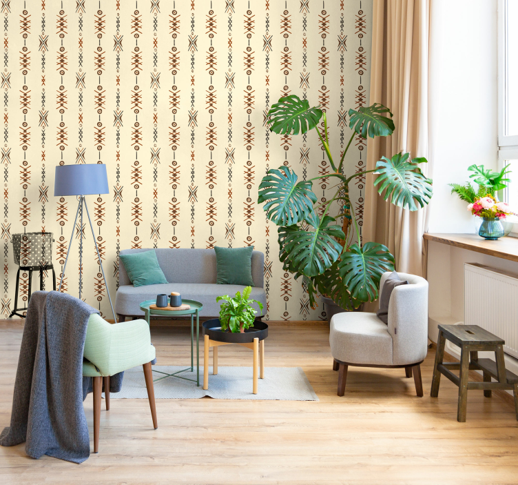 Papier peint motif vertical style aztèque - TenStickers