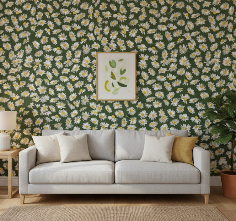 Papier peint nature champ de marguerites - TenStickers