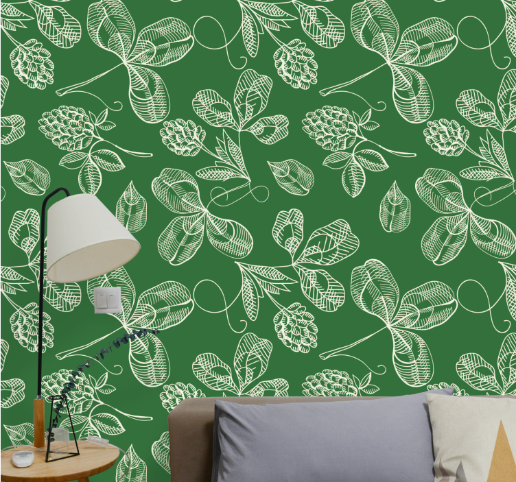 Papier peint nature conception de feuilles vertes - TenStickers