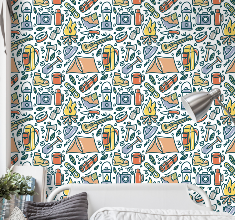 Papier peint nature essentiels du camping - TenStickers