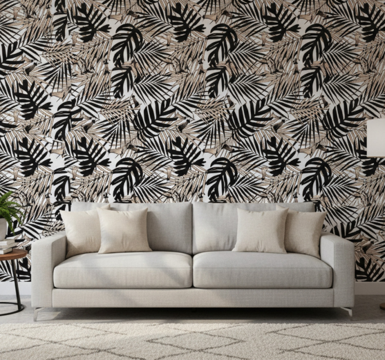 Papier peint nature feuilles tropicales - TenStickers