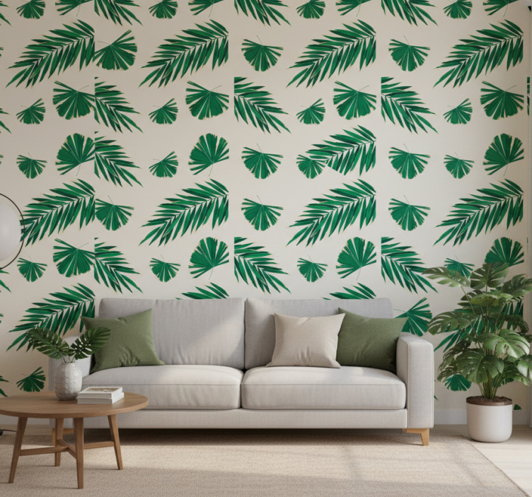 Papier peint nature feuilles vertes luxuriantes - TenStickers
