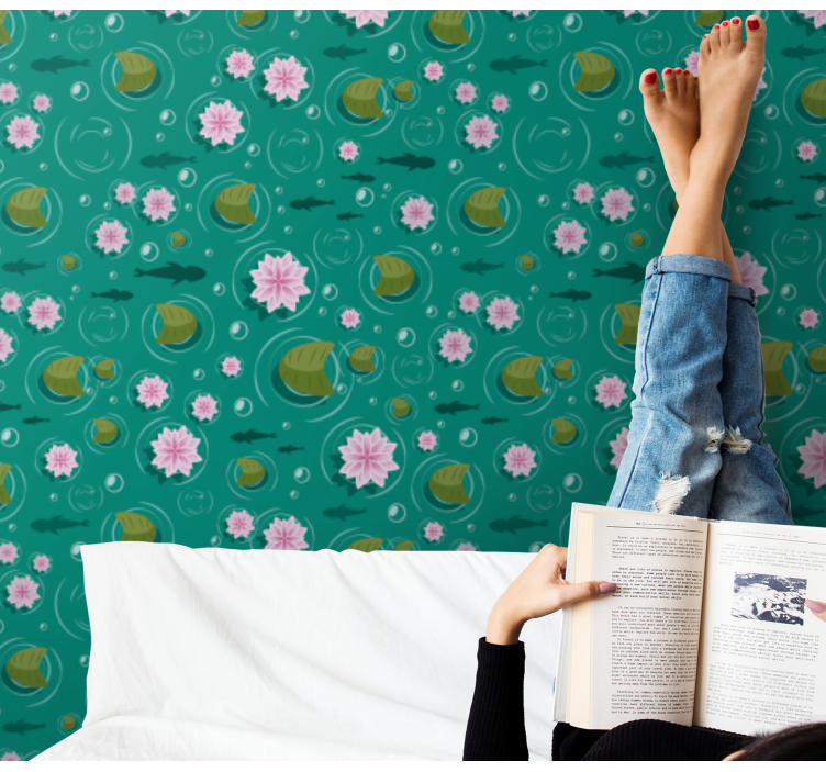 Papier peint nature fleurs aquatiques - TenStickers