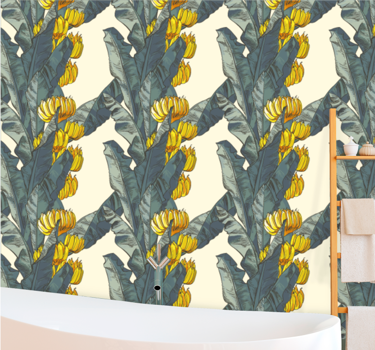 Papier peint nature fleurs de feuilles de bananier - TenStickers