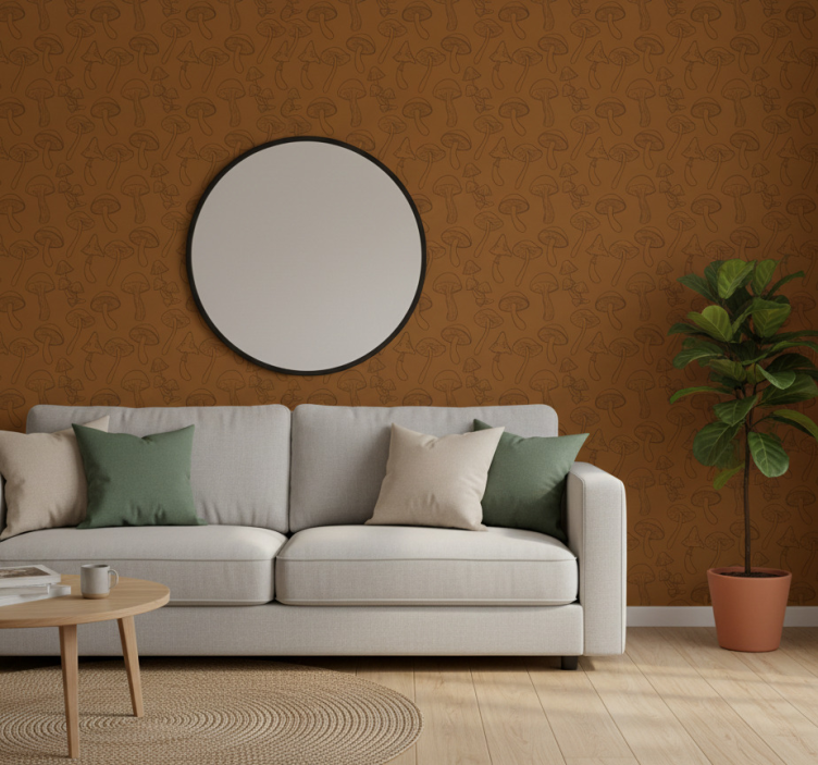 Papier peint nature motif champignons - TenStickers