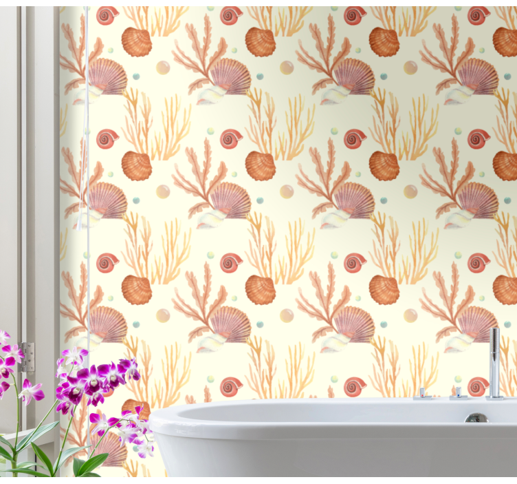 Papier peint nature motif coquillage - TenStickers