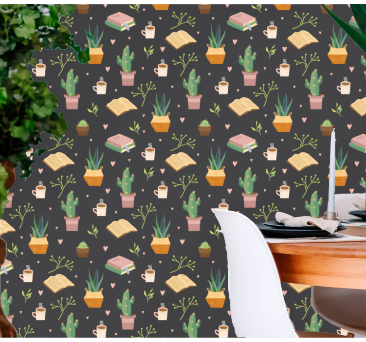 Papier peint nature motif de cactus douillet - TenStickers