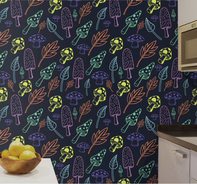 Papier peint nature motif de forêt funky - TenStickers