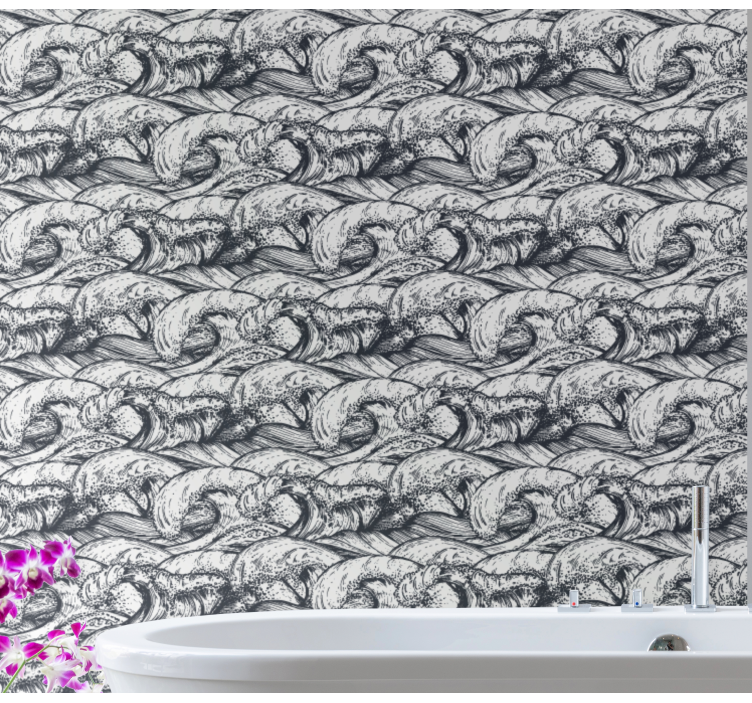 Papier peint nature motif de vagues océaniques - TenStickers