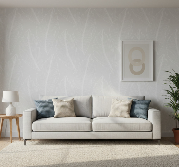 Papier peint nature motif empreinte de plumes - TenStickers