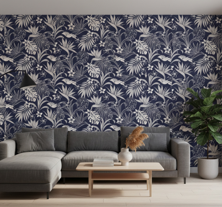 Papier peint nature motif floral tropical - TenStickers