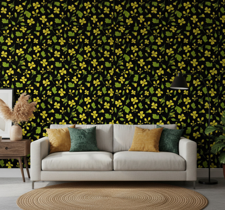 Papier peint nature motif floral vibrant - TenStickers