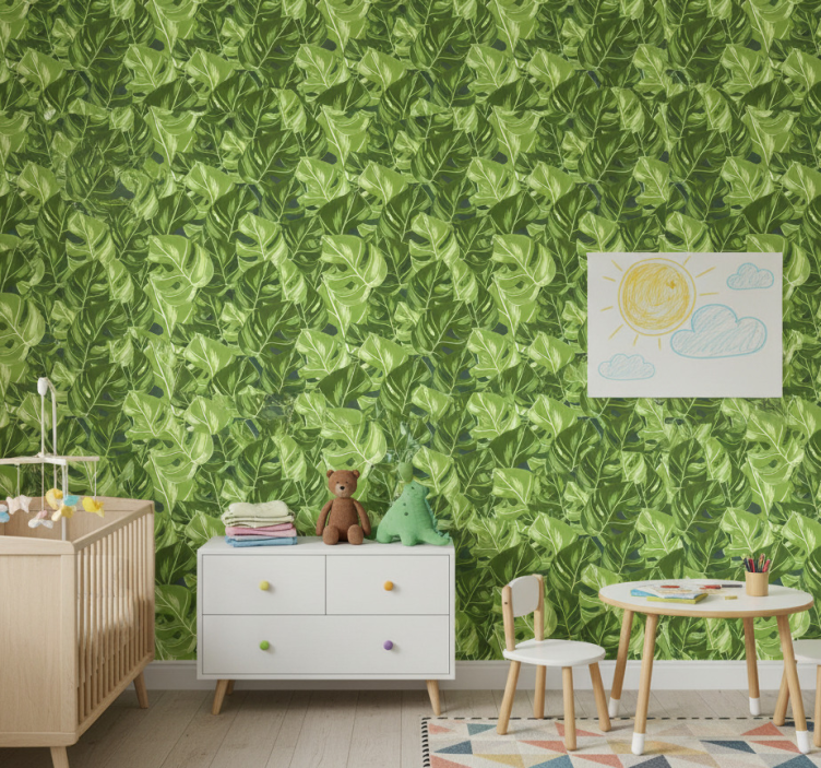 Papier peint nature motifs de feuilles luxuriantes - TenStickers