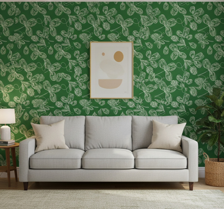 Papier peint nature motifs verts luxuriants - TenStickers