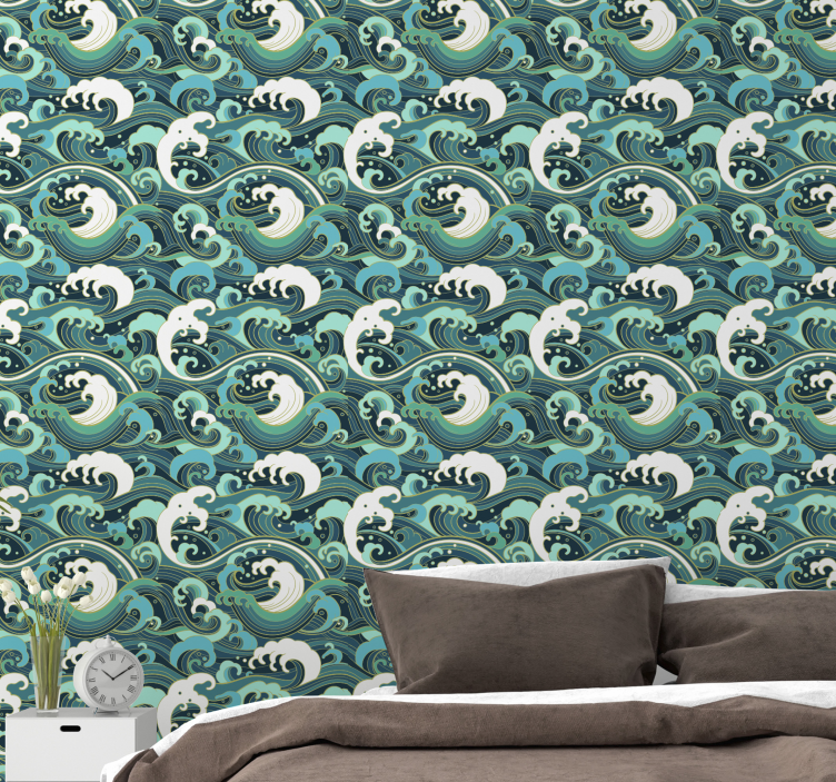 Papier peint nature vagues océaniques élégantes - TenStickers