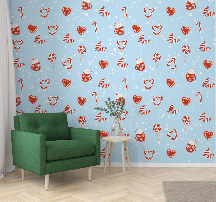 Papier peint noel douceurs festives - TenStickers