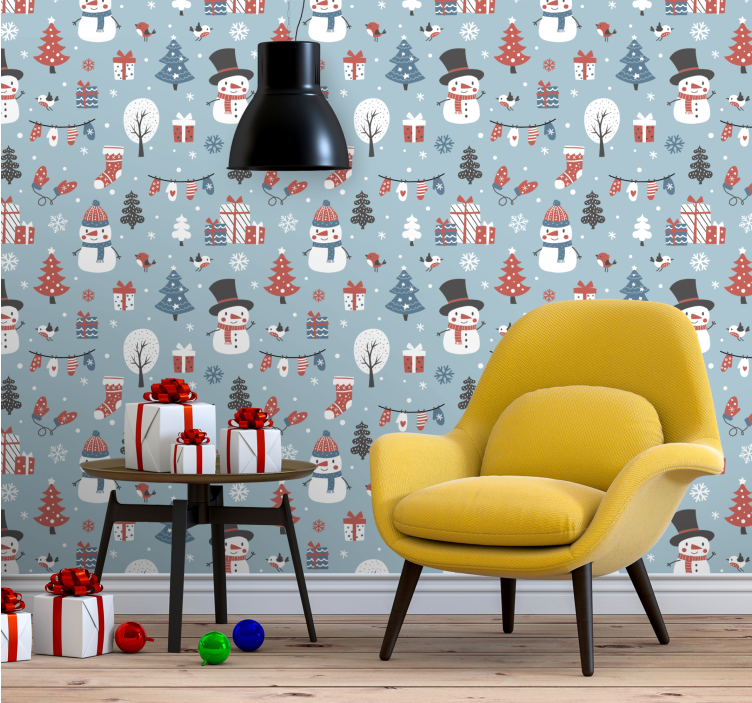 Papier peint noel motif saisonnier festif - TenStickers