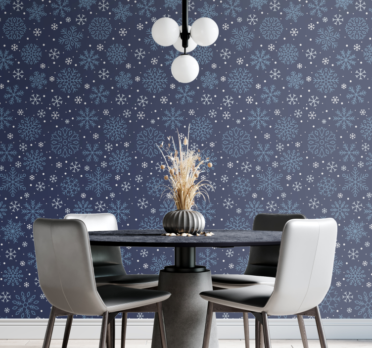 Papier peint noel motifs de flocons de neige - TenStickers