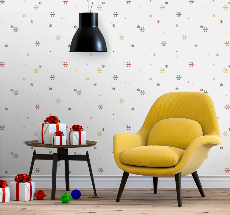 Papier peint noel motifs de flocons de neige festifs - TenStickers