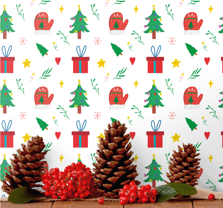 Papier peint noel motifs de saison des fêtes - TenStickers