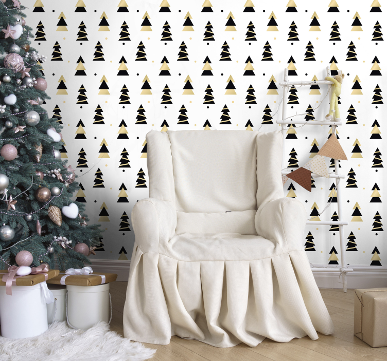 Papier peint noel pins stylisés - TenStickers