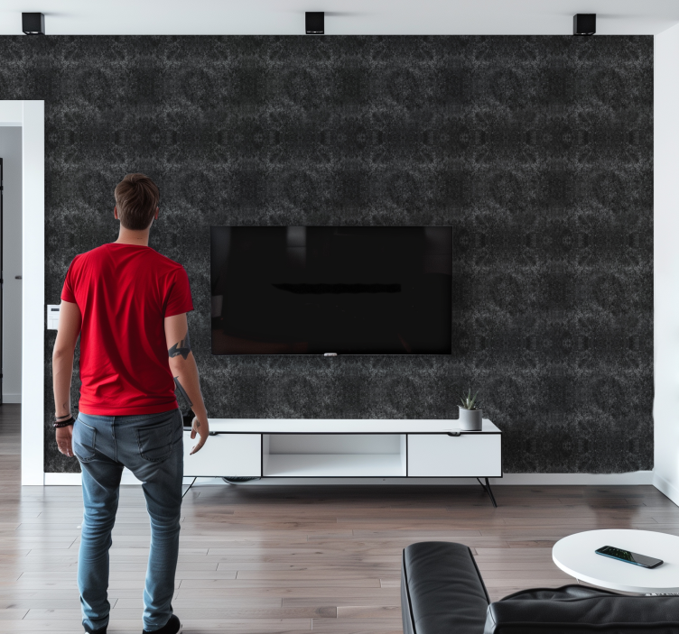 Papier peint noir effet carbone - TenStickers