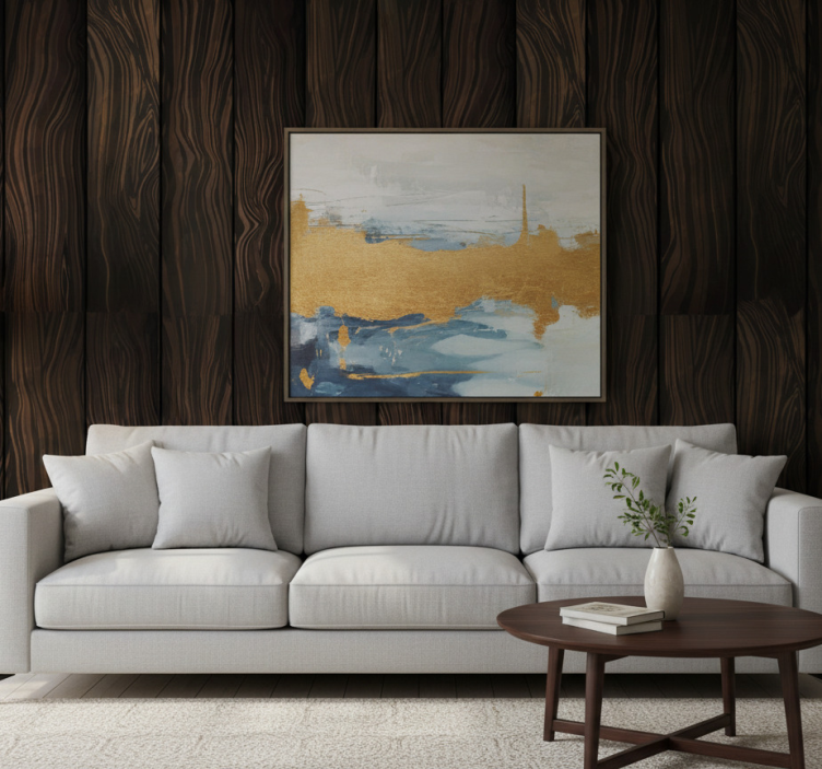 Papier peint bois motif feuilles sombres - TenStickers