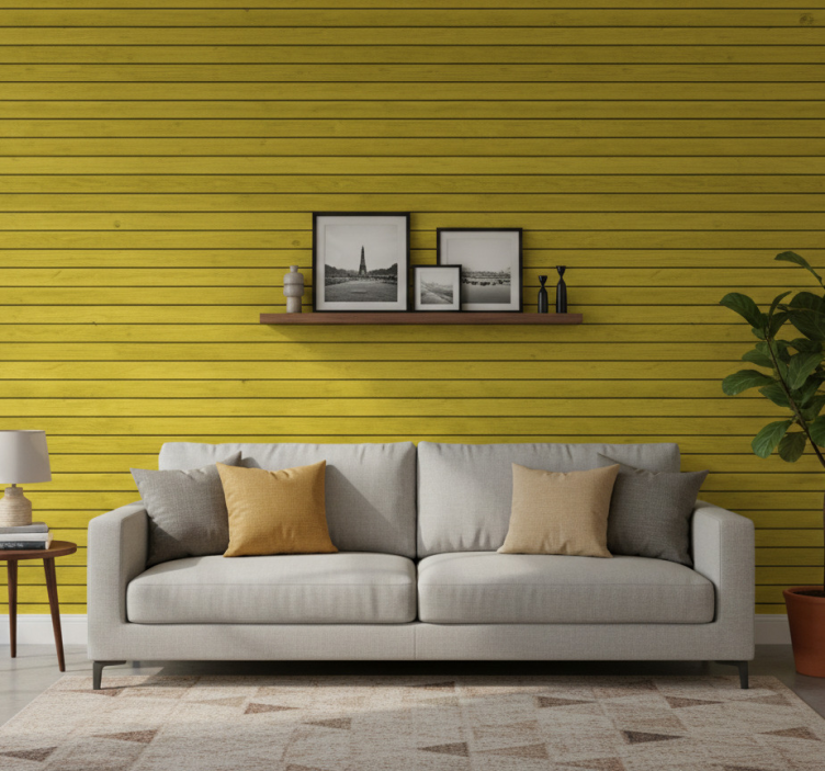 Papier peint ornemental en bois lumineux - TenStickers