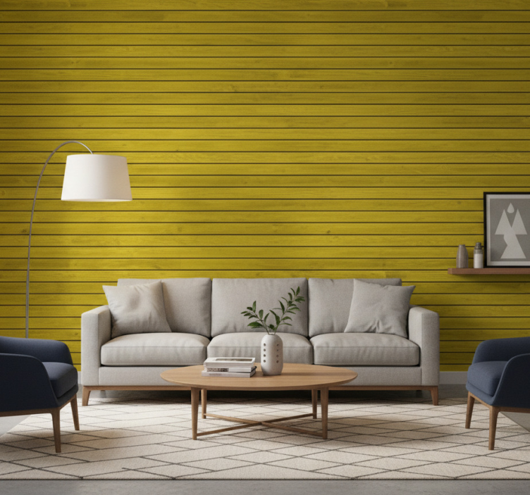 Papier peint ornemental en bois illuminant - TenStickers