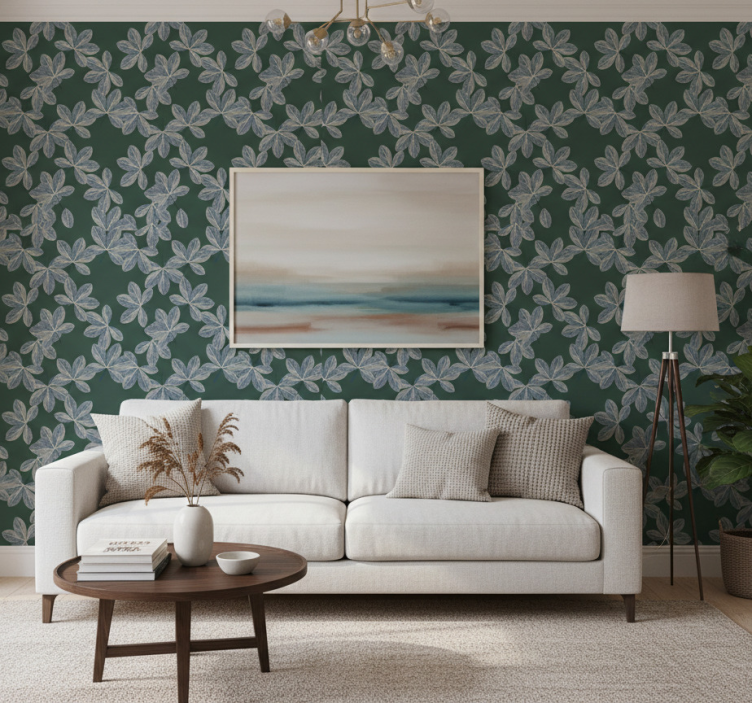 Papier peint ornemental feuille botanique - TenStickers