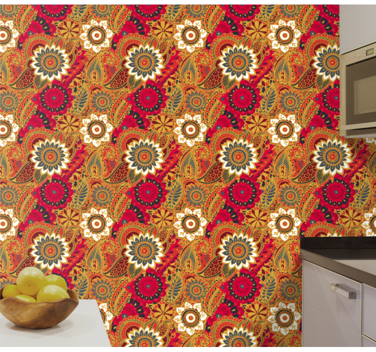 Papier peint ornemental inspiré des mandalas - TenStickers