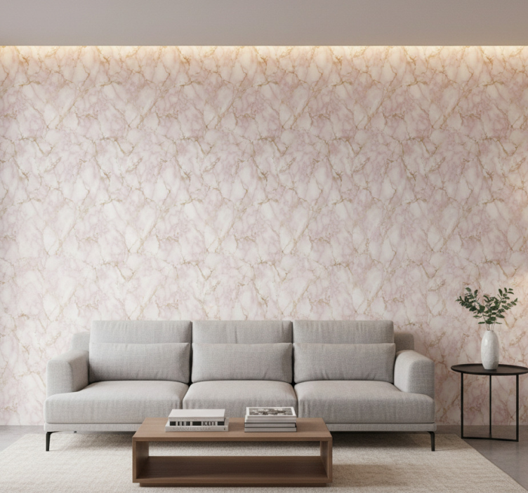 Papier peint marbre effet rose - TenStickers