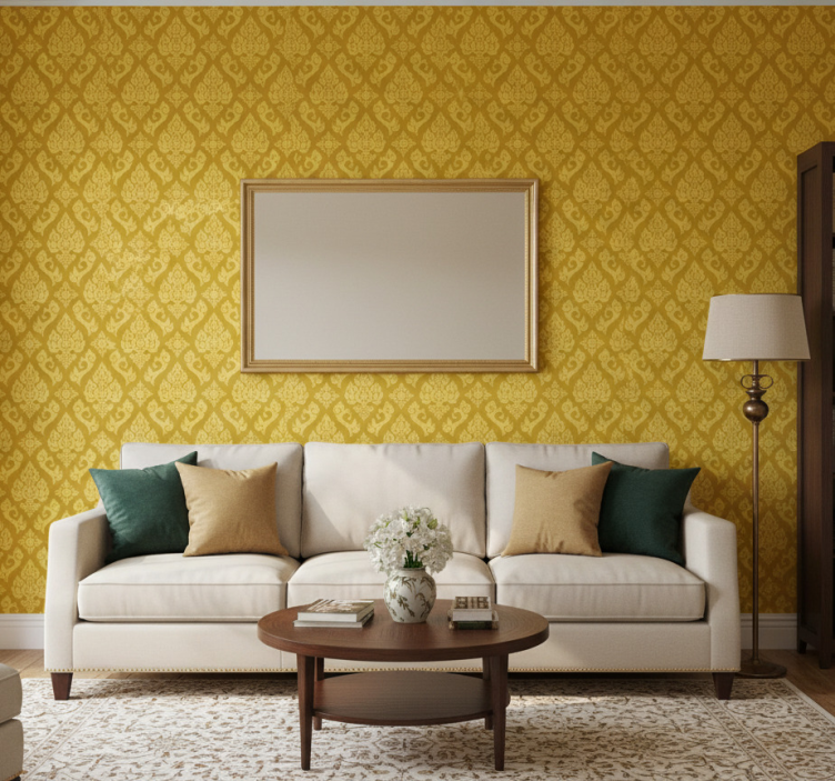 Papier peint ornemental motif floral complexe - TenStickers