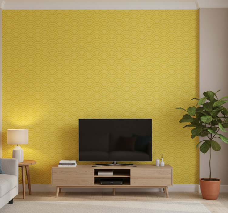 Papier peint ornemental motif pantone illuminant - TenStickers