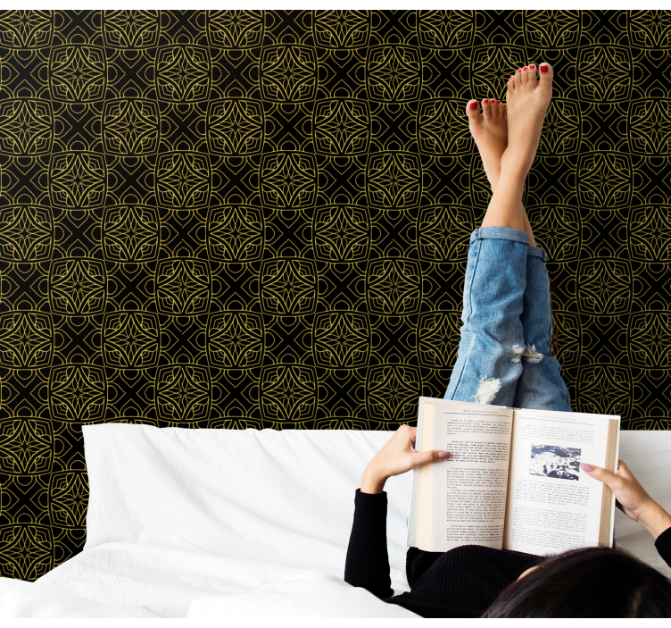 Papier peint ornemental motifs géométriques complexes - TenStickers