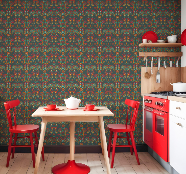 Papier peint ornemental ornement baroque - TenStickers