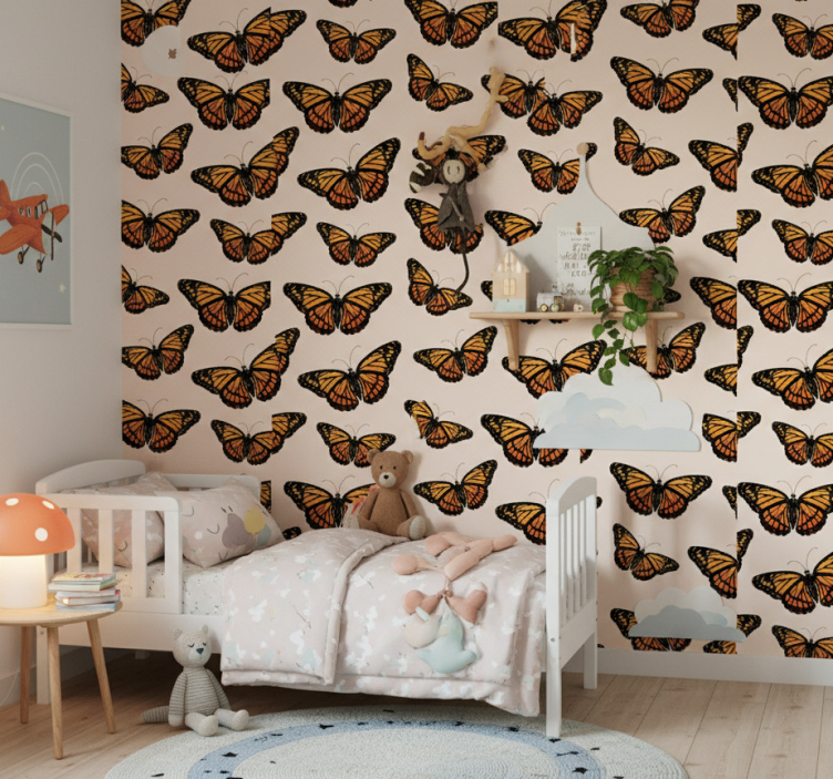 Papier peint papillon ailes de monarque vintage - TenStickers