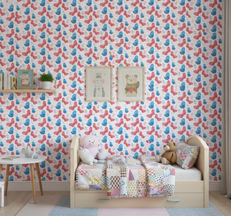 Papier peint papillon avec branches - TenStickers