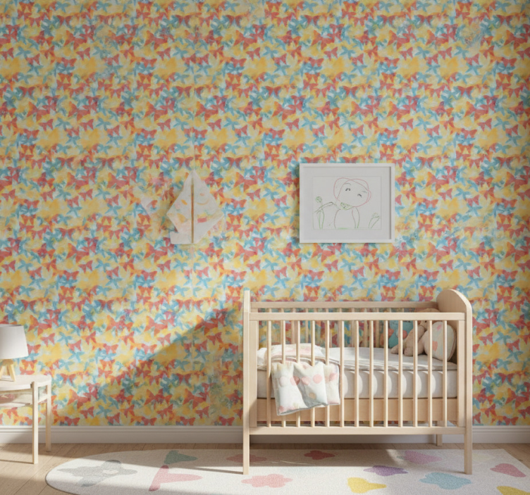 Papier peint papillon multicolore volant - TenStickers